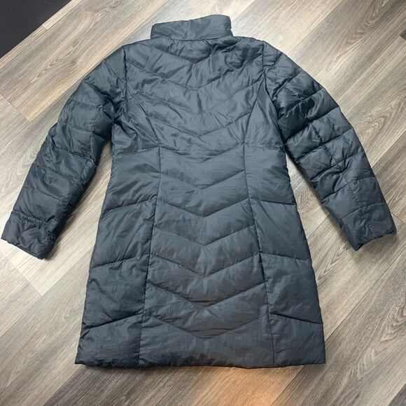 Eddie Bauer Women’s Size M full zip down fill black long puffer Jacket EB550 - Picture 7 of 7